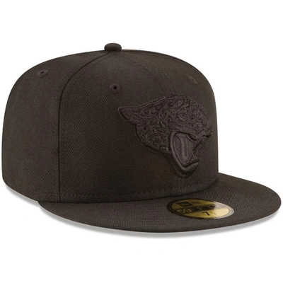 Shop New Era Jacksonville Jaguars Black On Black 59fifty Fitted Hat