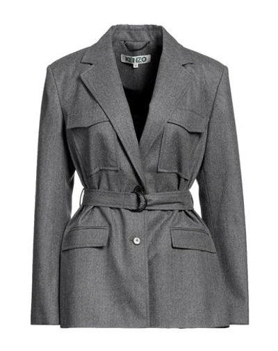 Shop Kenzo Woman Blazer Grey Size 8 Wool