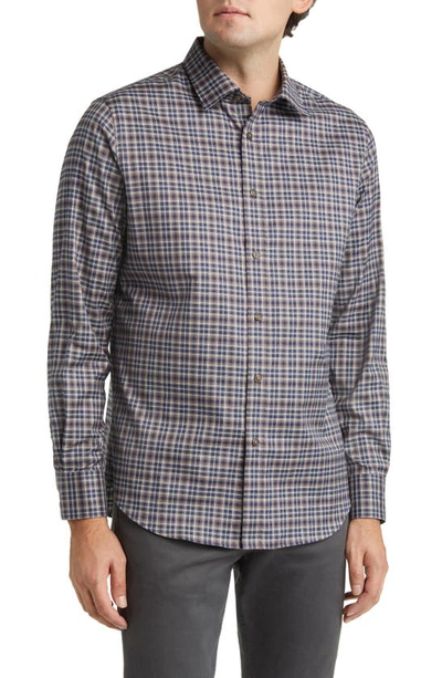 Bugatchi Julian Shaped Fit Plaid Button-up Shirt In Chestnut