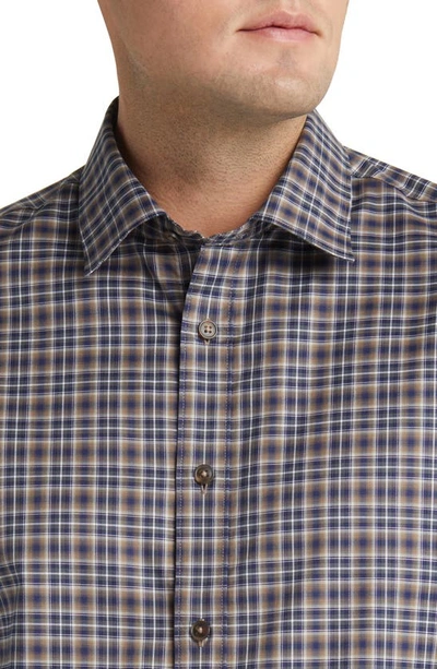 Bugatchi Julian Shaped Fit Plaid Button-up Shirt In Chestnut