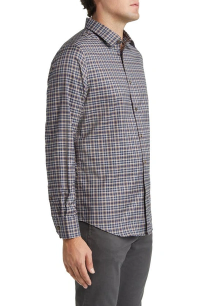 Bugatchi Julian Shaped Fit Plaid Button-up Shirt In Chestnut