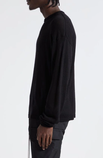 Shop Rick Owens Maglia Penta Jacquard Virgin Wool Crewneck Sweater In Black