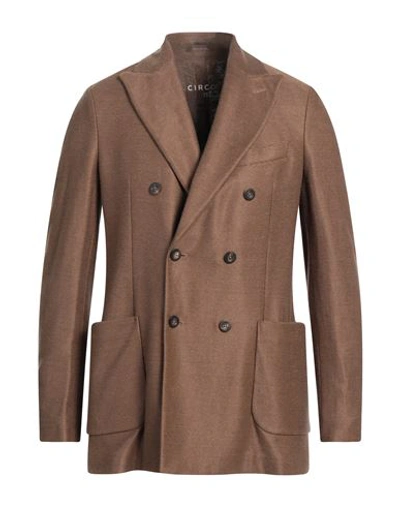 Circolo 1901 Man Blazer Brown Size 42 Linen In Brown