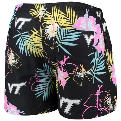 Shop Foco Black Virginia Tech Hokies Neon Floral Swim Trunks