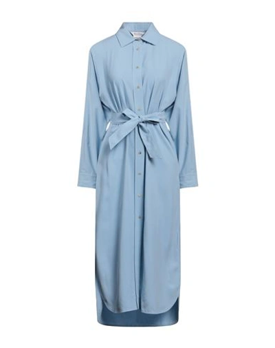 Shop Max Mara Woman Midi Dress Sky Blue Size 6 Silk