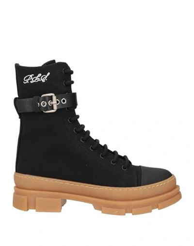 Shop Philosophy Di Lorenzo Serafini Woman Ankle Boots Black Size 7 Textile Fibers, Leather
