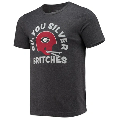 Shop Homefield Heathered Charcoal Georgia Bulldogs Vintage Go You Silver Britches T-shirt In Heather Charcoal