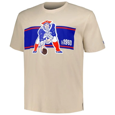 Shop New Era Cream New England Patriots Third Down Big & Tall Historic T-shirt