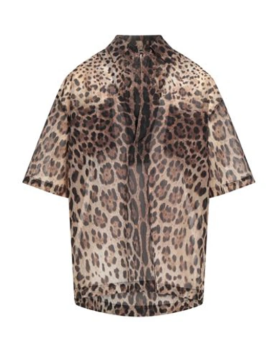 Shop Dolce & Gabbana Man Shirt Beige Size S Polyamide
