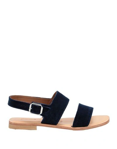 Stringart Woman Sandals Navy Blue Size 11 Textile Fibers In Navy Blue