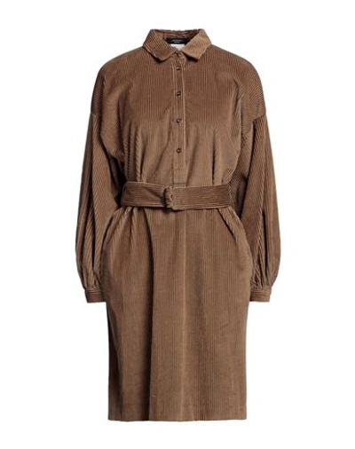 Shop Weekend Max Mara Woman Midi Dress Camel Size 14 Cotton In Beige