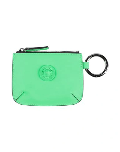 Shop Versace Man Coin Purse Green Size - Leather