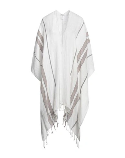 Brunello Cucinelli Linen Poncho In Off White