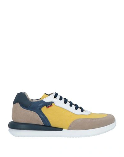 Shop Callaghan Man Sneakers Yellow Size 7 Leather, Textile Fibers