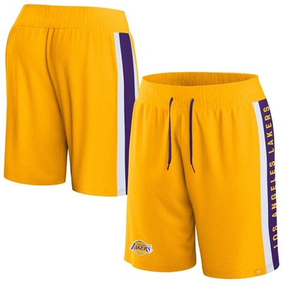 Shop Fanatics Branded Gold Los Angeles Lakers Referee Iconic Mesh Shorts