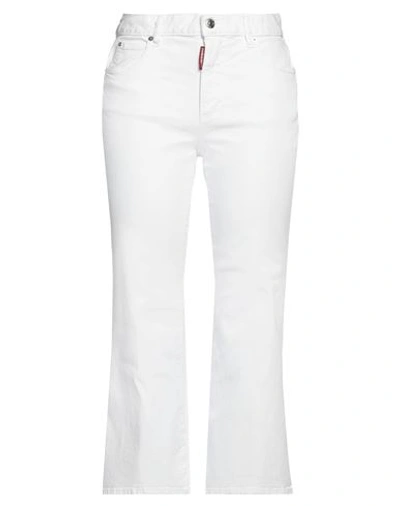 Shop Dsquared2 Woman Jeans White Size 10 Cotton, Elastane