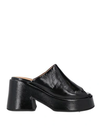 Shop Ganni Woman Sandals Black Size 8 Leather