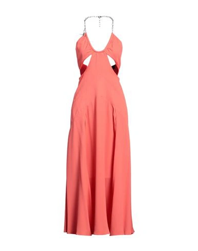 Dsquared2 Woman Maxi Dress Salmon Pink Size 6 Acetate, Silk In Pink