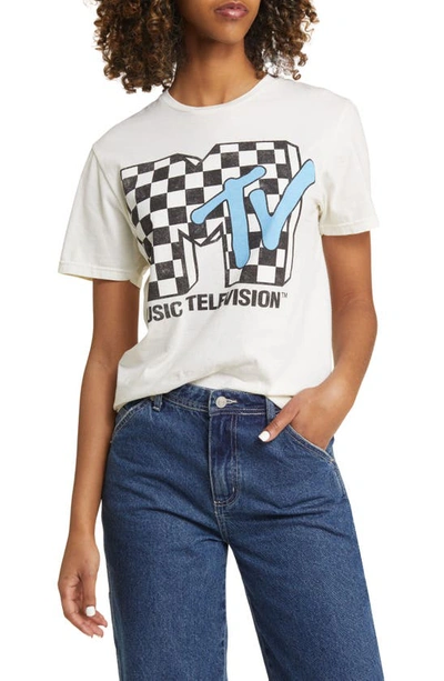 Shop Philcos Mtv Check Graphic T-shirt In Natural Pigment