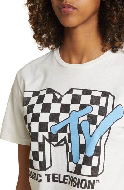Shop Philcos Mtv Check Graphic T-shirt In Natural Pigment