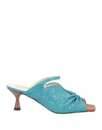 Shop Clove Woman Sandals Slate Blue Size 7 Leather