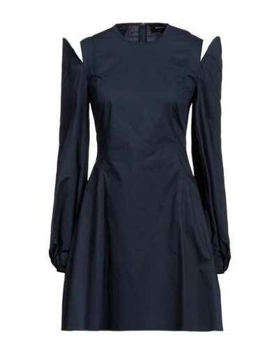 Shop Rochas Woman Mini Dress Midnight Blue Size 4 Cotton