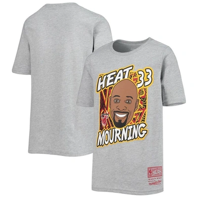 Shop Mitchell & Ness Youth  Alonzo Mourning Heathered Gray Miami Heat Hardwood Classics King Of The Court  In Heather Gray