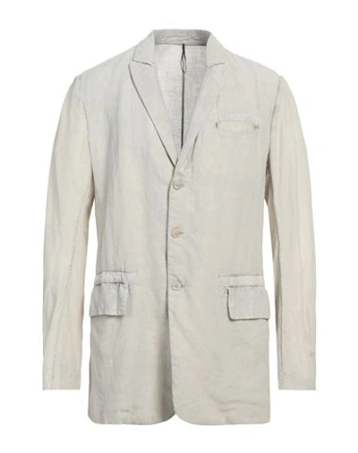 Shop Masnada Man Blazer Grey Size 46 Cotton, Linen, Polyamide
