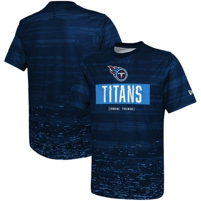Shop New Era Navy Tennessee Titans Combine Authentic Sweep T-shirt
