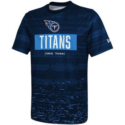 Shop New Era Navy Tennessee Titans Combine Authentic Sweep T-shirt