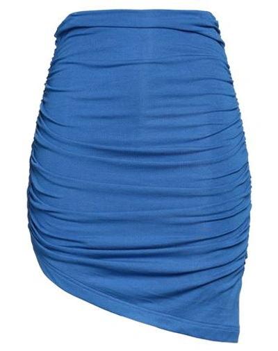 Shop Lama Jouni Woman Mini Skirt Bright Blue Size L Viscose, Elastane