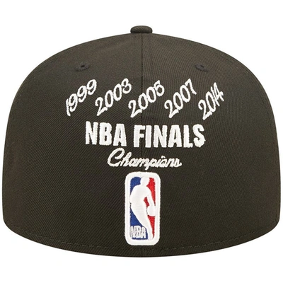 Shop New Era Black San Antonio Spurs 5x Nba Finals Champions Crown 59fifty Fitted Hat