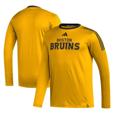 Shop Adidas Originals Adidas Gold Boston Bruins Aeroready® Long Sleeve T-shirt