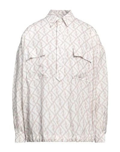 Shop Fendi Man Shirt Beige Size 15 ¾ Linen