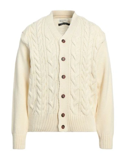 Shop Universal Works Man Cardigan Ivory Size Xl Wool, Polyamide In White