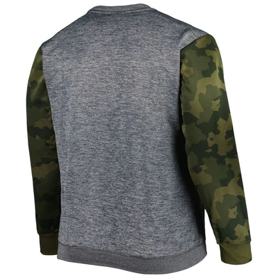 Fanatics Branded Heather Charcoal Chicago Bulls Big & Tall Camo Stitched Sweatshirt In Heather Charcoal
