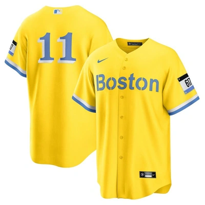 Shop Nike Rafael Devers Gold/light Blue Boston Red Sox City Connect Replica Player Jersey