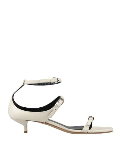 Shop Emporio Armani Woman Sandals Cream Size 6.5 Leather In White