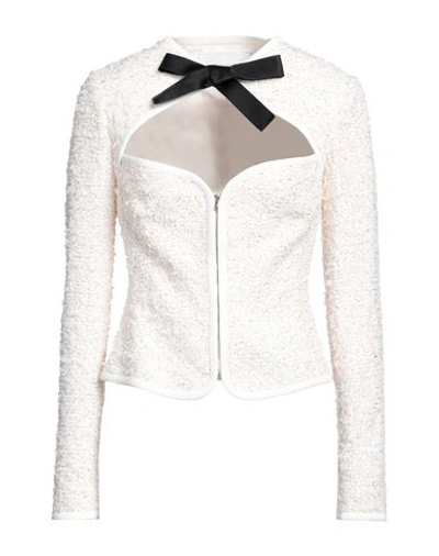 Giambattista Valli Woman Blazer White Size 4 Polyamide, Viscose, Cotton, Polyester, Acrylic In White