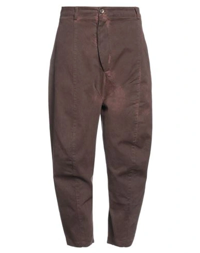 Shop Marc Point Man Pants Cocoa Size 36 Cotton, Elastane In Brown