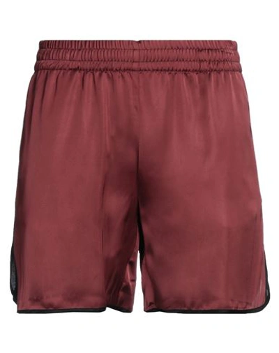 Shop Blue Sky Inn Man Shorts & Bermuda Shorts Burgundy Size L Viscose In Red