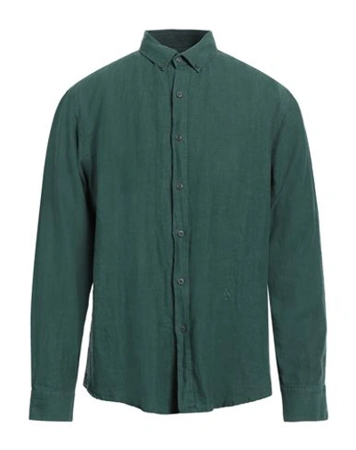 Shop Apnee Apnée Man Shirt Green Size Xxl Linen