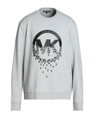 Shop Michael Kors Mens Man Sweatshirt Grey Size Xxl Cotton, Polyester