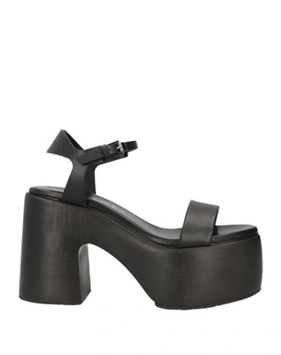 Shop Casadei Woman Sandals Black Size 8 Leather