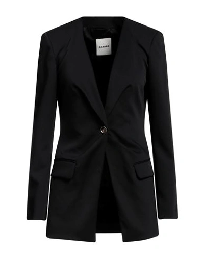 Shop Sandro Woman Blazer Black Size 10 Polyester