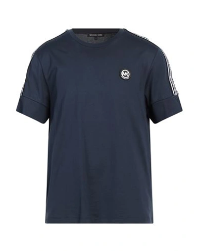 Shop Michael Kors Mens Man T-shirt Midnight Blue Size L Cotton