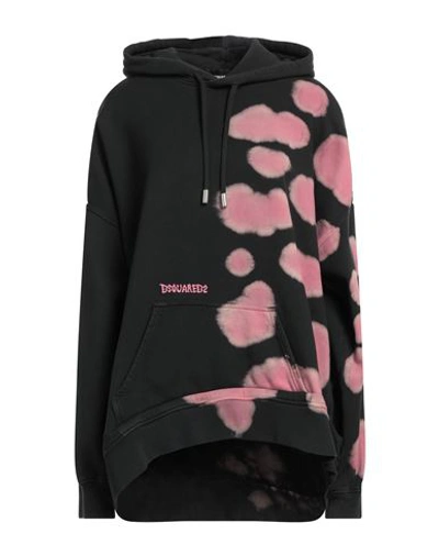 Dsquared2 Woman Sweatshirt Black Size L Cotton In Black
