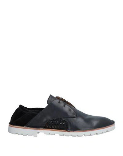 Premiata Man Lace-up Shoes Black Size 8 Leather, Textile Fibers In Black