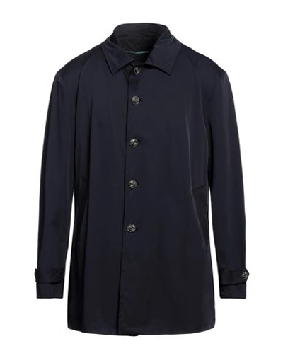 Shop Barba Napoli Man Overcoat & Trench Coat Midnight Blue Size 48 Polyamide, Elastane