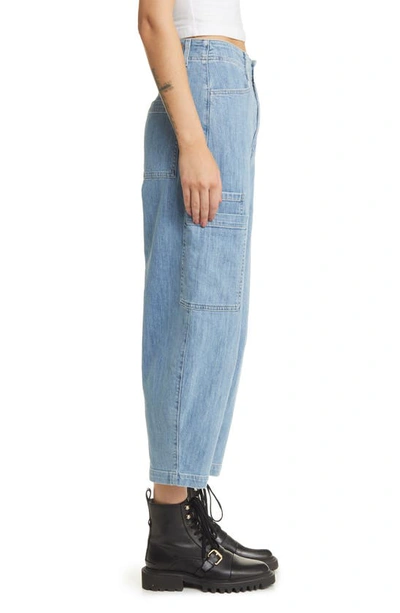 Shop Le Jean Goldie Tapered Cargo Jeans In French Blue